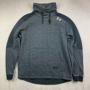 Under Armour Mens Sweater Large Gray Ribbed Turtle Neck Pullover Sweatshirt Moto